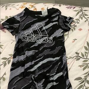 Adidas Black and Gray Short Sleeve Tee